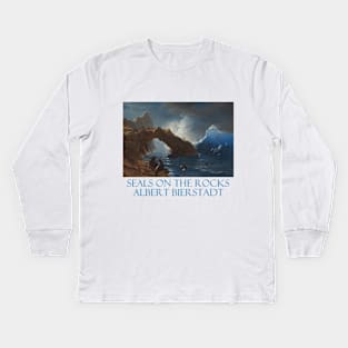 Seals on the Rocks by Albert Bierstadt Kids Long Sleeve T-Shirt